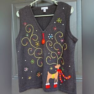 Festive Reindeer sweater vest